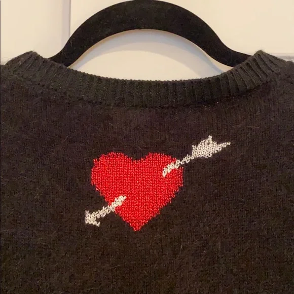NWT RED Valentino Hearts Intarsia Angora Sweater